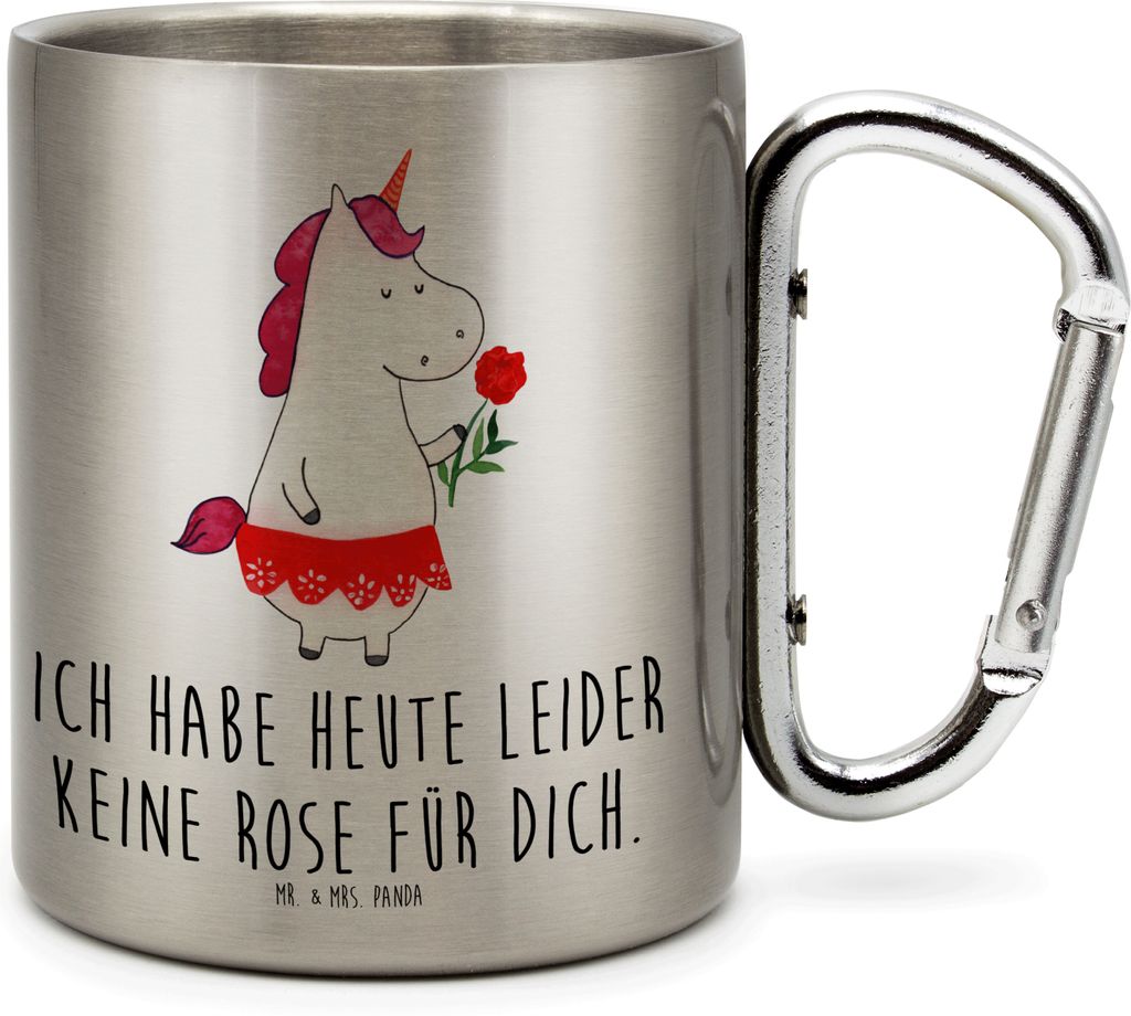 Mr. & Mrs. Panda Becher Aus Edelstahl Einhorn Dame - Transparent - Geschenk, Thermobecher, Schluss machen, Frau, Einhörner, Teetasse, thermotasse,...