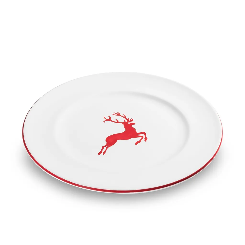 Assiette plate artisanale 27cm Cerf Rouge Gmundner Keramik Gourmet