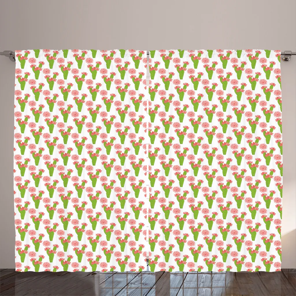 Paire de Rideaux Universels à Motifs Botaniques Rustiques 280 x 225 cm