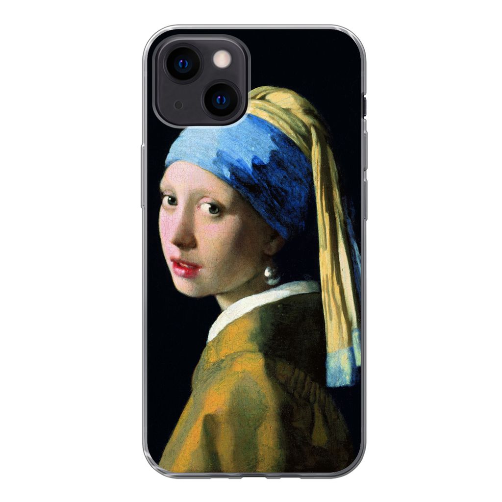 MuchoWow Handyhülle Schutzhülle Hülle für iPhone 13 mini Das Mädchen mit dem Perlenohrring - Johannes Vermeer Silikon Softcase Handy Hülle ...