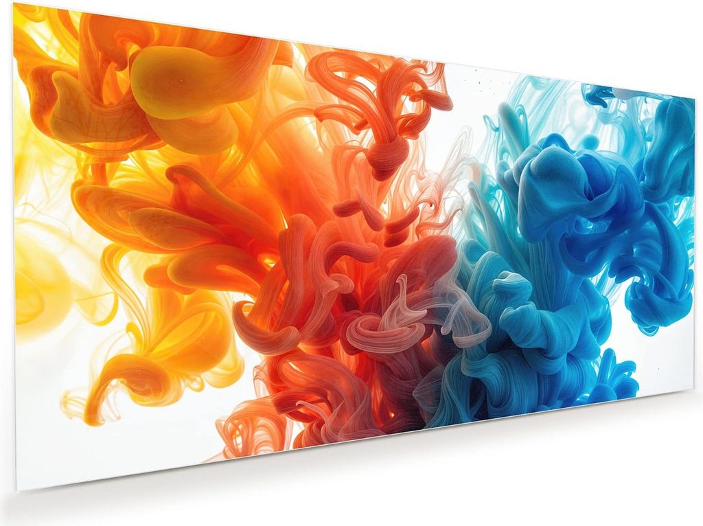 Glasbild 120x60cm in XXL für Wohnzimmer, Schlafzimmer Motiv Farbige_ Wirbel