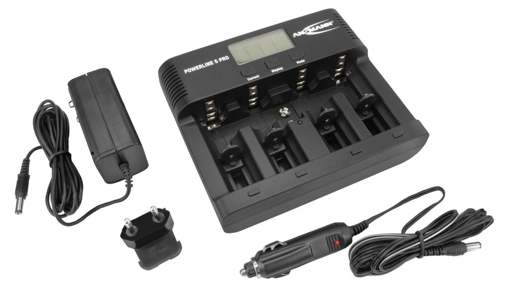 Akku Ladegerät für 1-8 AAA AA C D + 9V, Kfz-Adapter Produktbild 
