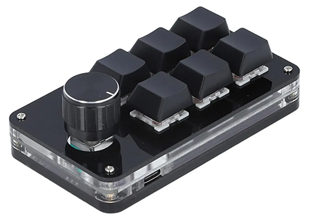 Clavier macro programmable mécanique avec bouton rotatif multimédia 6T - 3