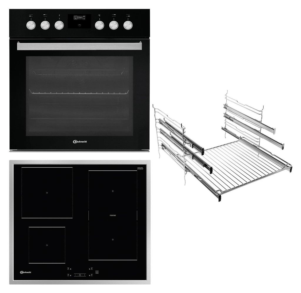 Bauknecht HEKO F500 Set Einbauherd HIS5 EI8VS3 ES + Induktionskochfeld BU 1760C FT