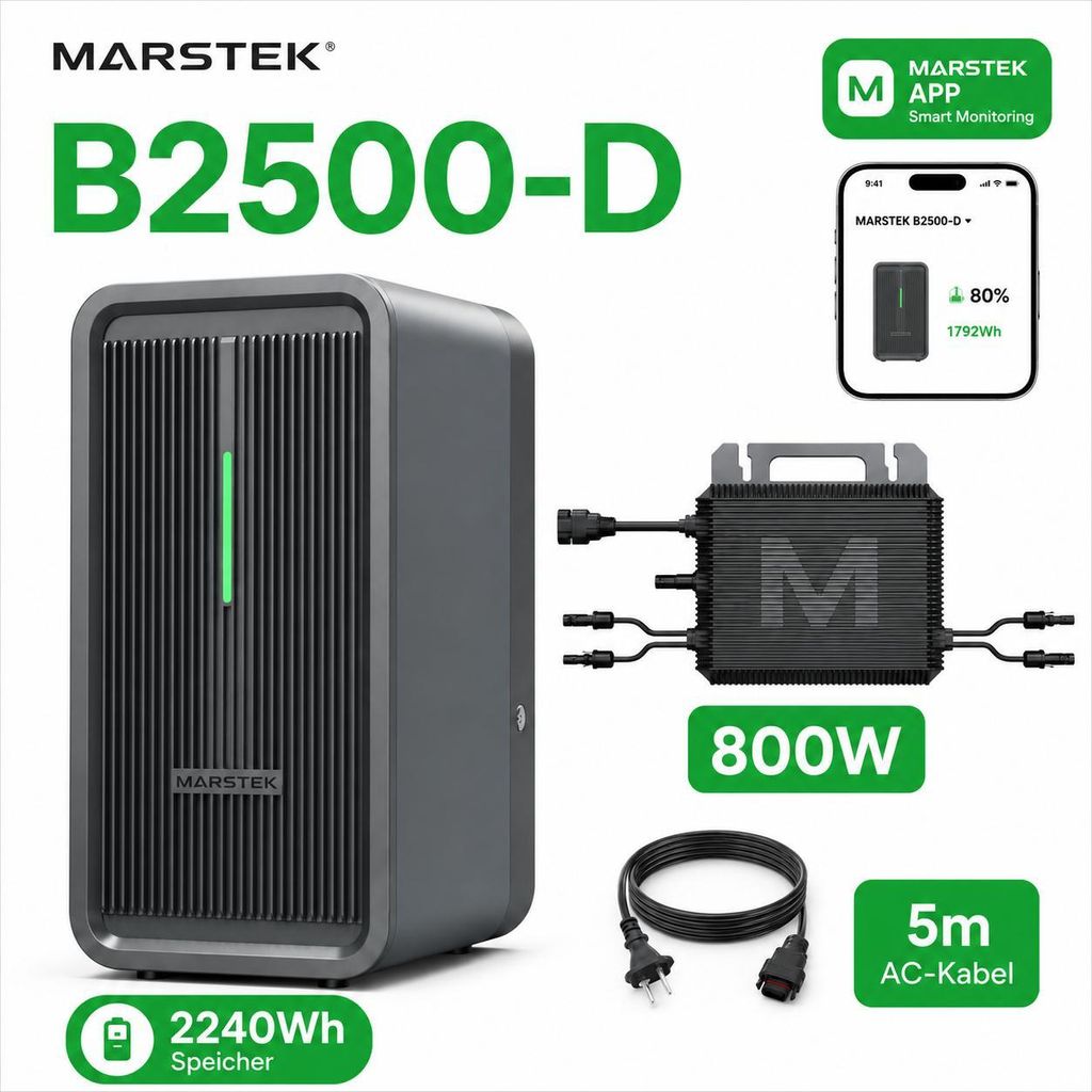 Marstek B2500-D-Black Speicher 2240Wh mit Marstek 800W Produktbild 