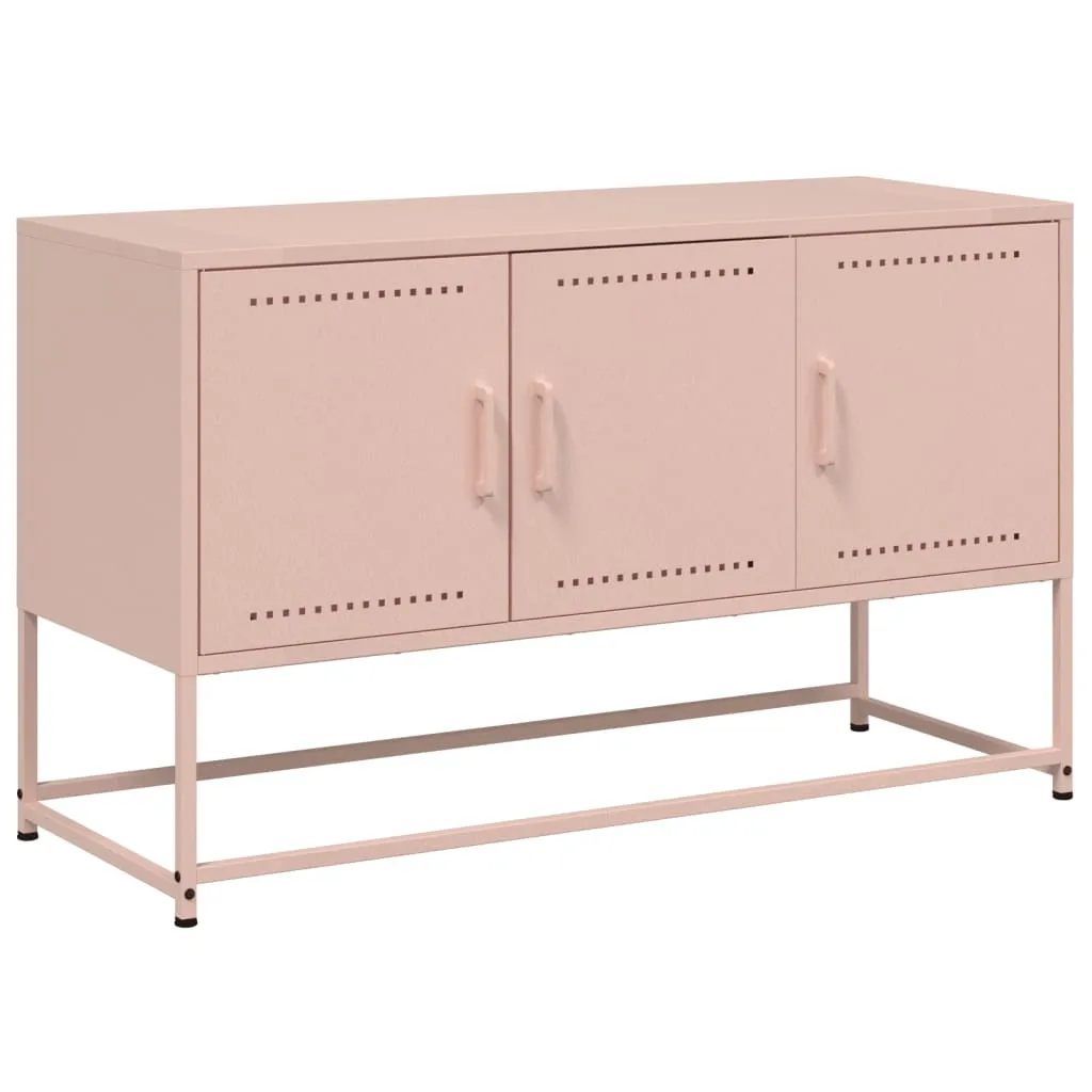 mobile TV vidaXL rosa 100,5x39x60,5 cm acciaio