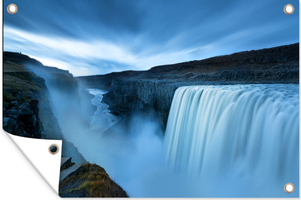 MuchoWow 90x60 cm Outdoor-Poster Gartendeko Sichtschutz Garten Poster für den Garten Ein breiter Wasserfall im Vatnajökull-Nationalpark in Isl...