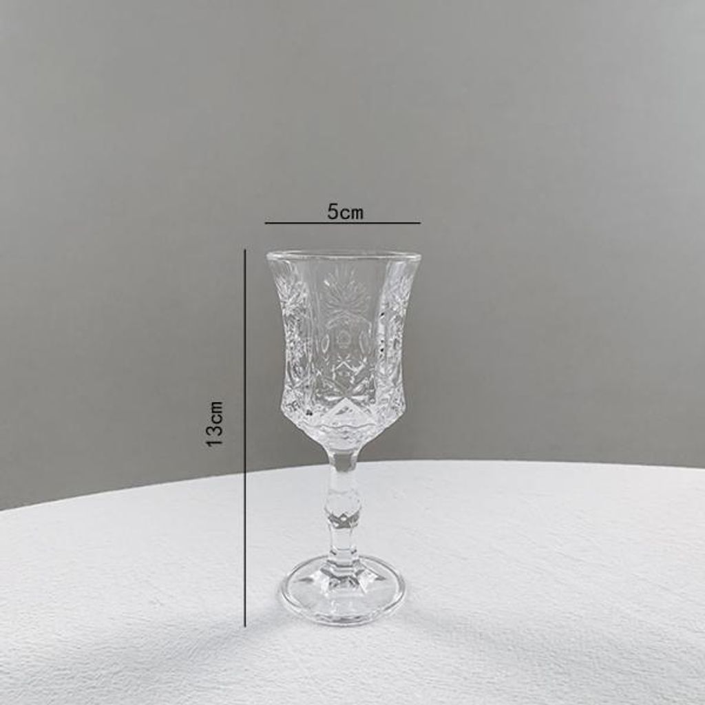 360Home Großes Glas Sektglas Weinglas Rotweinglas geprägtes Blumenmuster Klein
