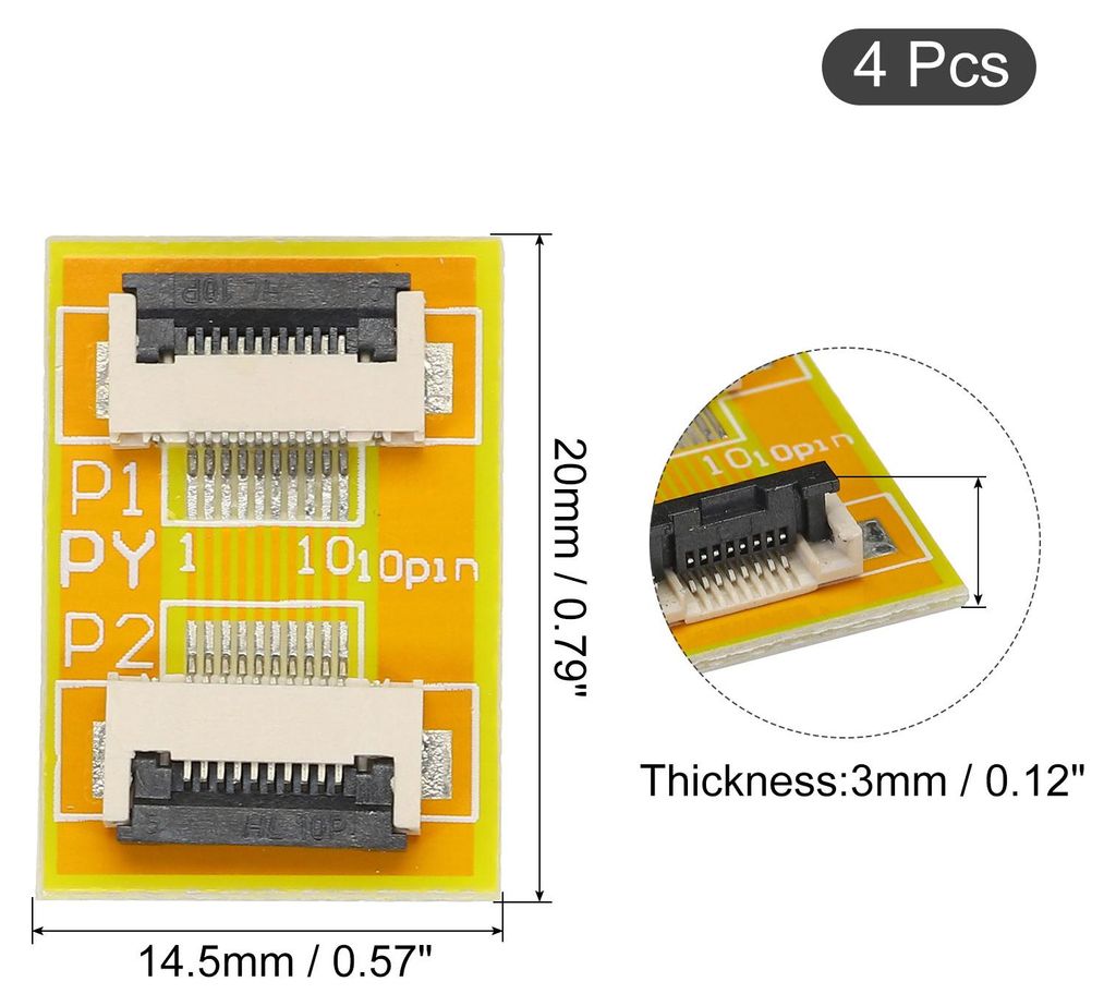 4 Stš¹ck FFC FPC Erweiterungsplatine PCB-Extend ZIP HDD-Anschluss 10 Pin 0.5mm Pitch Einseitig fš¹r LCD 3D Drucker Kamera DVD TV Laptop