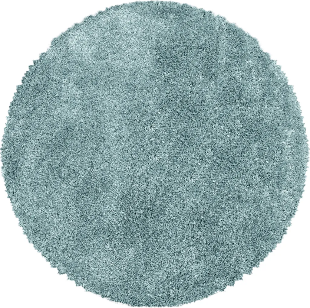 Teppium Tapis Rond Shaggy Bleu 200 cm - Grand Tapis Salon Poils Longs