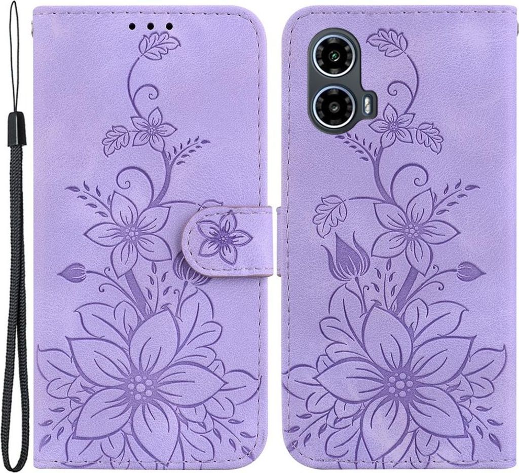 Motorola Moto G04(s) / G24 (Power) / E14 Hülle - Coverup Blumen Klapphülle - Lila