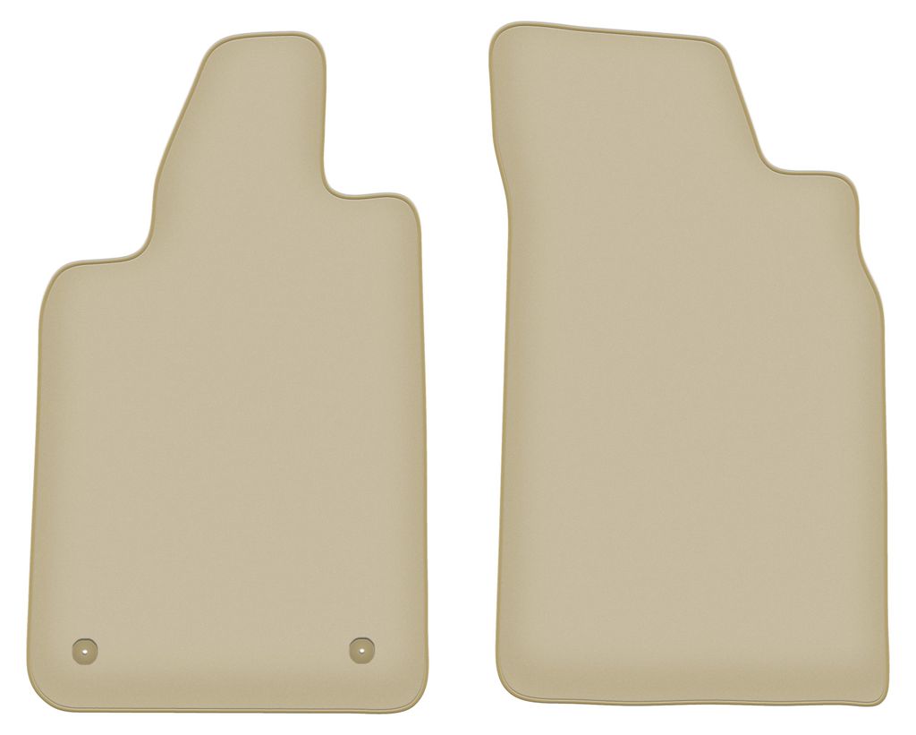 Velours-Fußmatten Vorne PREMIUM beige passend für Fiat Barchetta (1995-2005, Coupé, Cabrio) – mit Befestigungen – passgenau