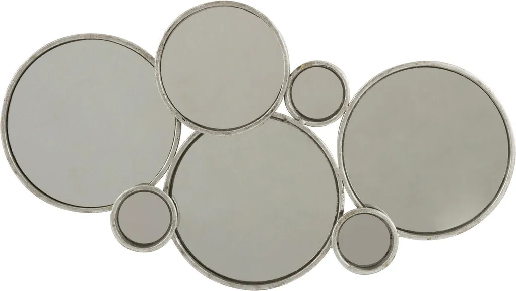 Miroir 6 cercles argent pour agrandir l'espace et décorer vos murs