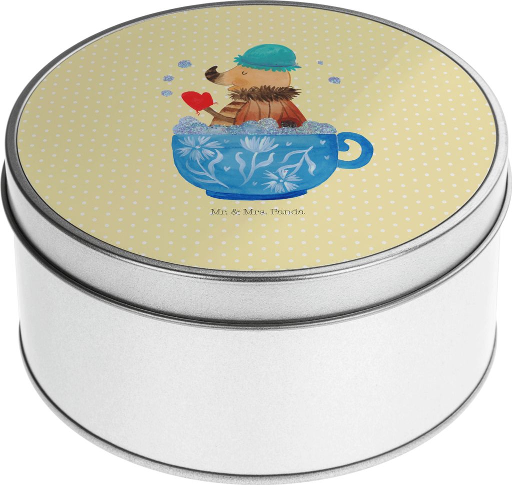 Mr. & Mrs. Panda Dose Nachtfalter Schaumbad - Gelb Pastell - Geschenk, Tasse, Baden, Vorratsdosen, zuckerdose, Bad, Träumen, metalldosen, WC, Vorr...