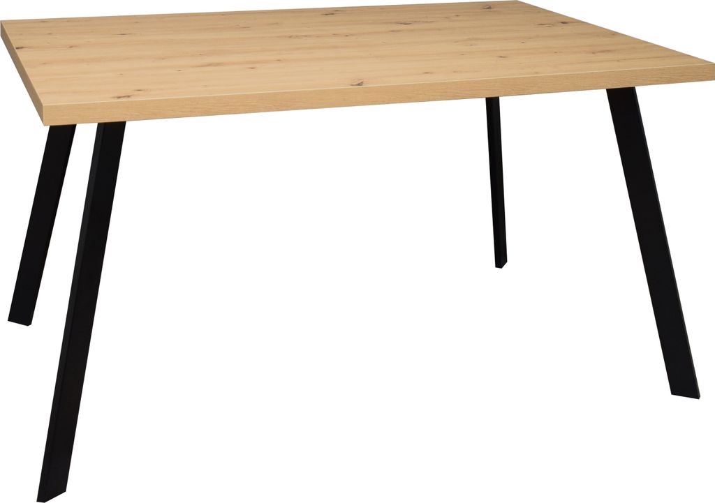 Esstisch >Big System< in schwarz matt / asteiche - 180x77x90cm (BxHxT)