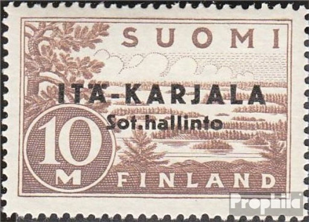 Briefmarken Finnische Bes. Ostkarelien 1941 Mi 7I postfrisch Aufdruckausgabe