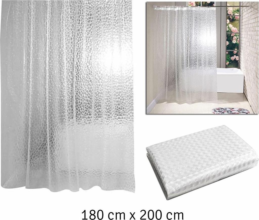 Duschvorhang für Apartments mit 3D-Effekt, 180 x 200 cm