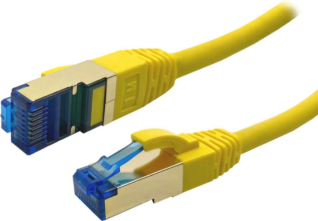 ProfiPatch LAN Kabel Cat7 S/FTP RJ45 Premium Patchkabel 10GB 600MHz LSZH Ethernet Netzwerkkabel gelb 10m