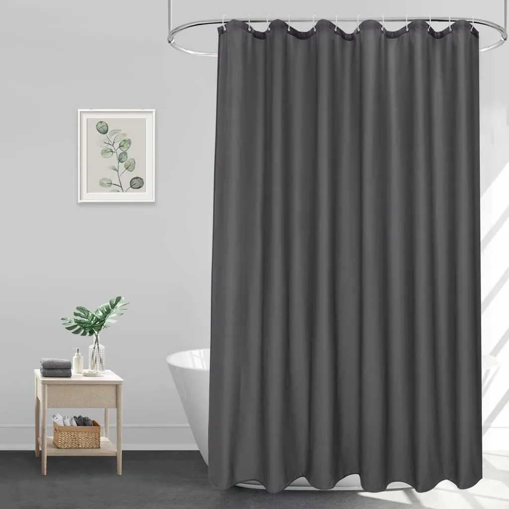 Tenda Doccia 240x200 Extra Wide Grigio: Tessuto Professionale Hotel