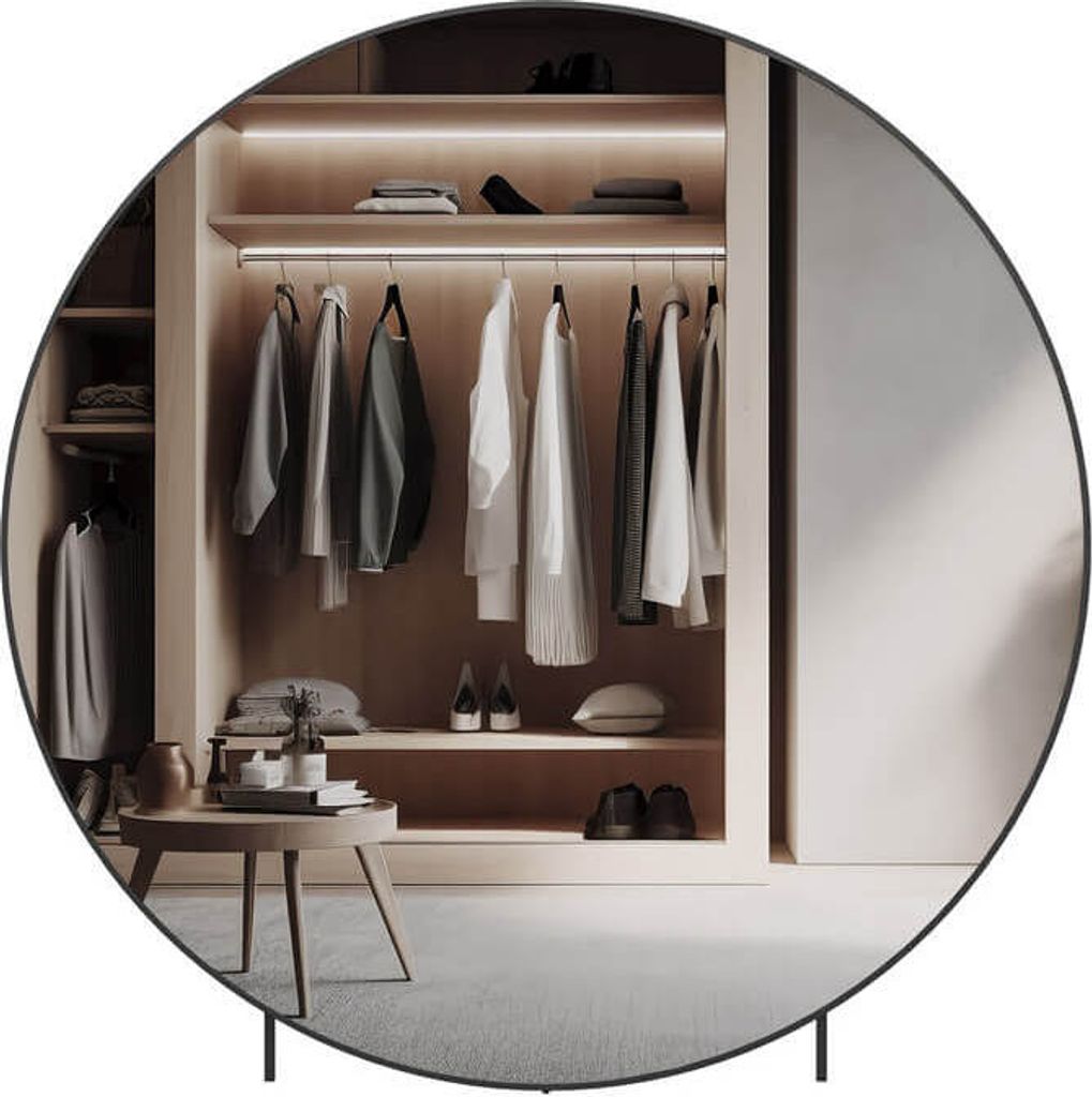 HOME DELUXE XXL-Spiegel Rund KALI - 140 x 140 cm I Luxusspiegel, Rundspiegel, Wandspiegel, Raumerweiterungsspiegel, Elegant, Modern, Hochwertig, Ov...