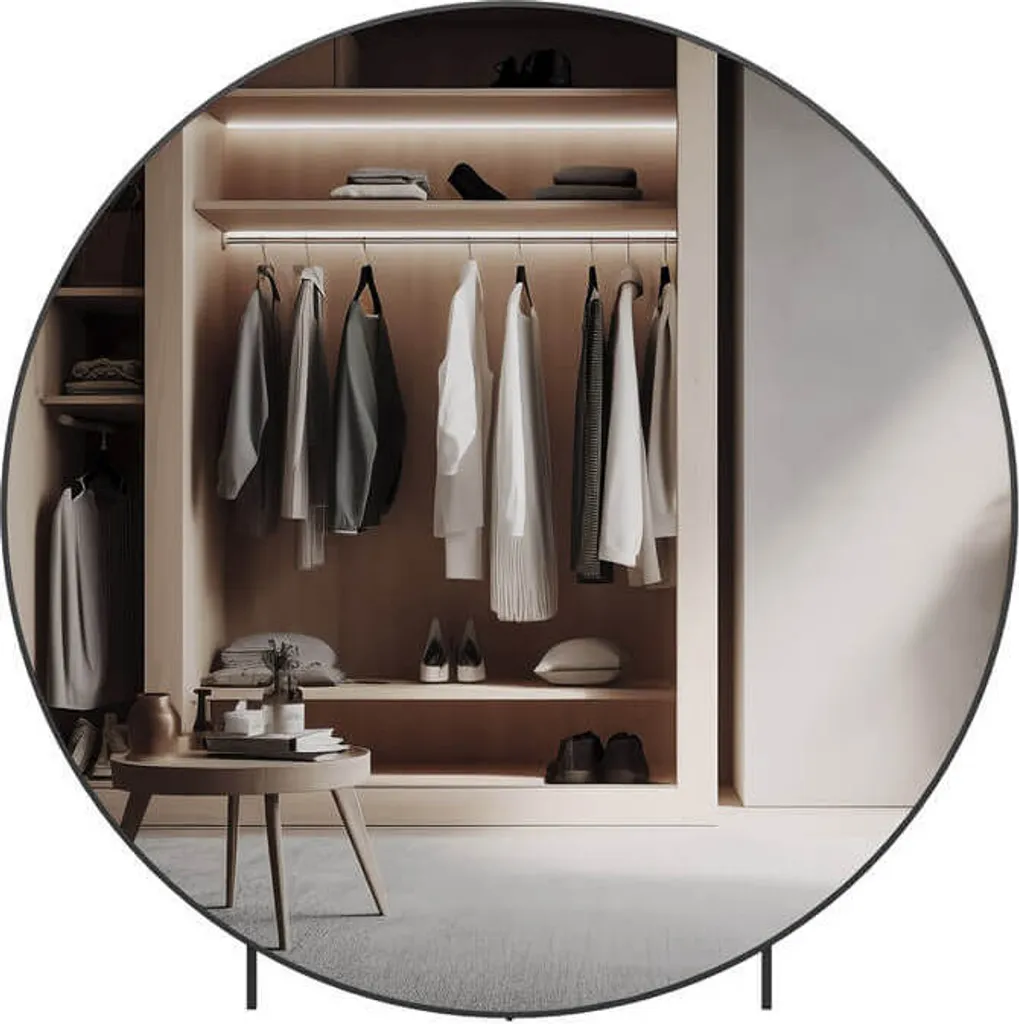 Miroir XXL rond KALI 140 cm - Miroir de luxe panoramique Home Deluxe