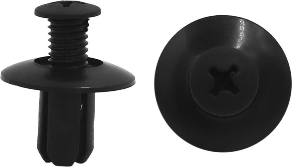100 Stk 8 mm Loch Durchmesser Schwarz Kunststoff Niete Clips f? Auto de