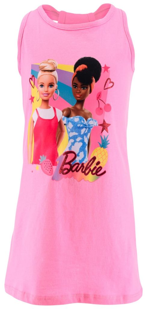 Sommerkleid Barbie mit Glitzerdetails Pink 140 cm