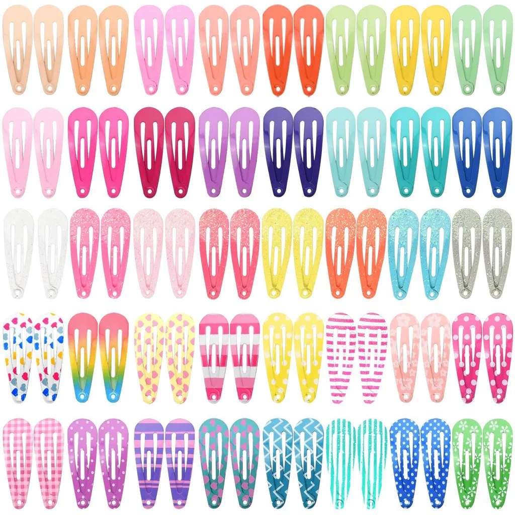 Lot de 80 Barrettes Cheveux Fille en Métal 3cm Barrettes Antidérapantes