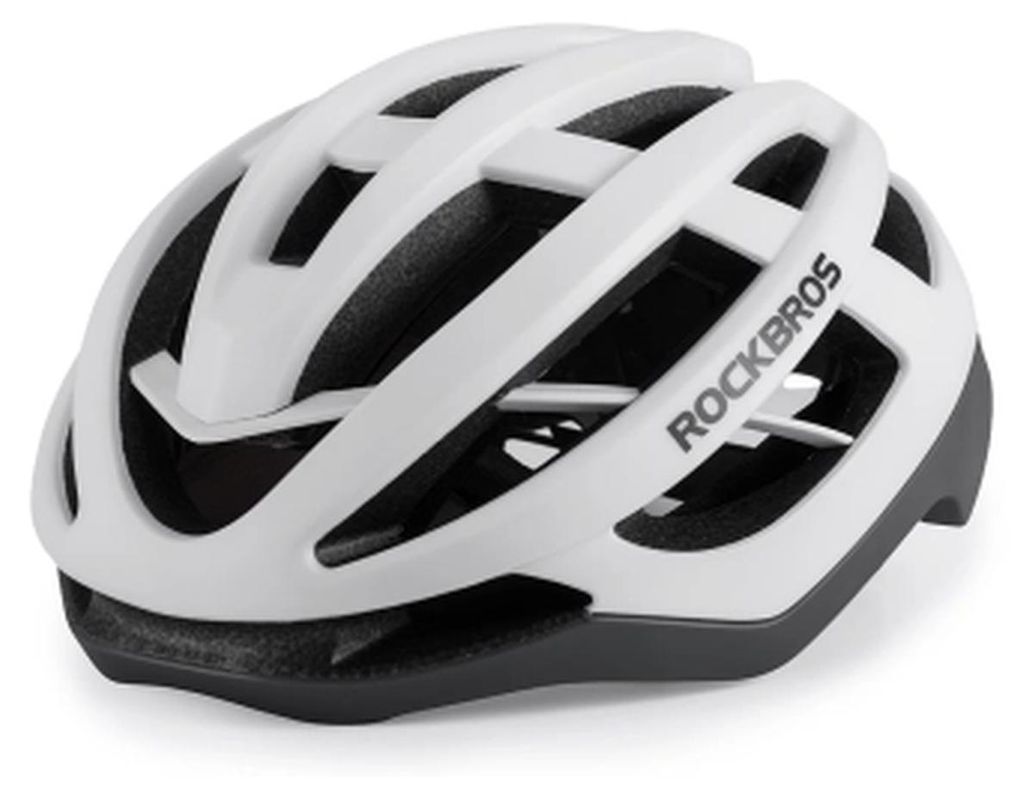 Rockbros HC-58 Fahrradhelm aerodynamisch Belüftung L Grau / Weiß