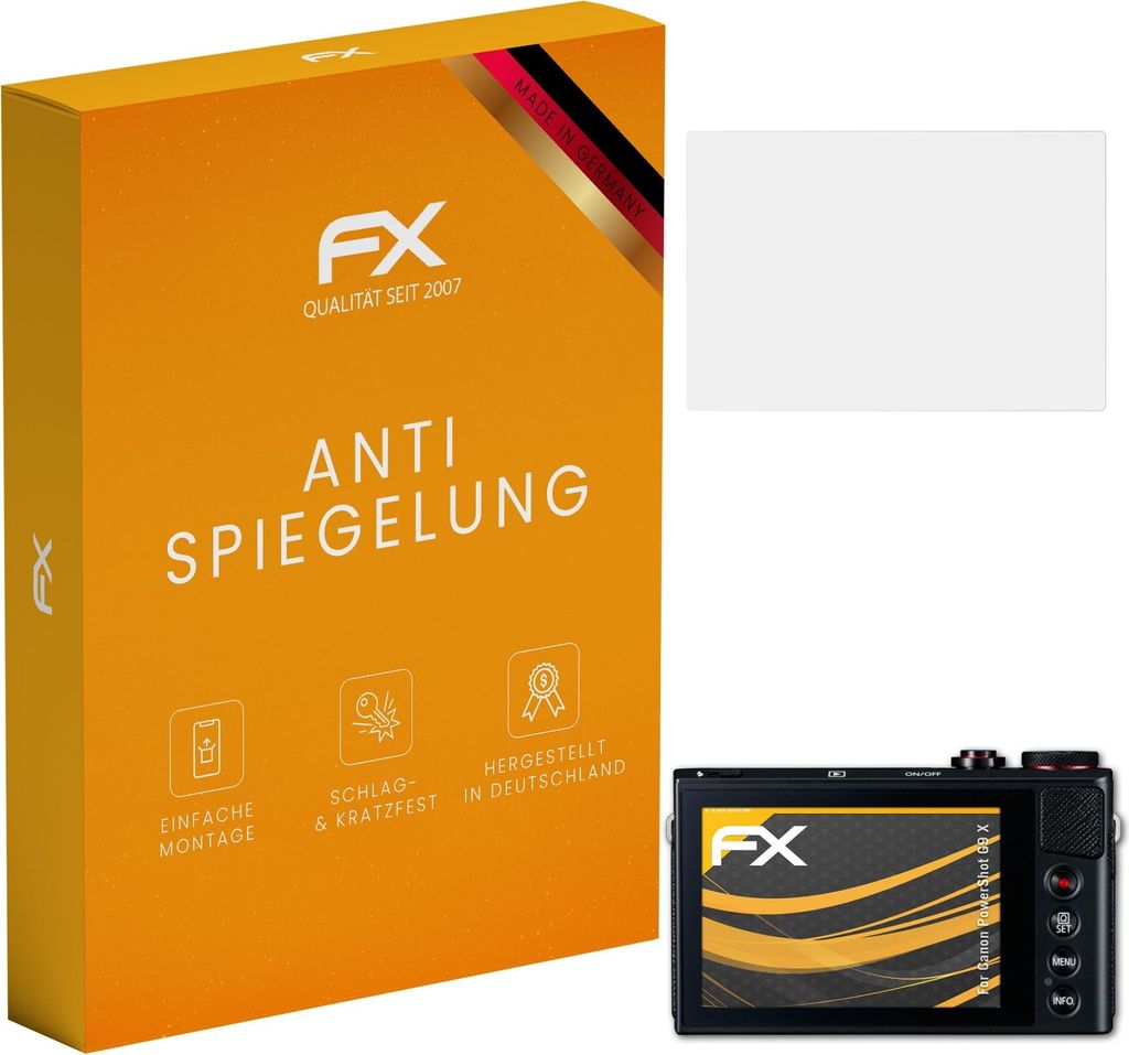 atFoliX FX-Antireflex 3x Schutzfolie kompatibel mit Canon PowerShot G9 X Displayfolie