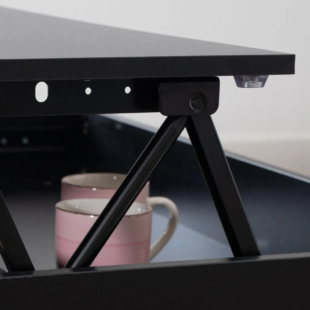 Table basse relevable noire pour manger devant la télé - Modèle HEDDA - 6