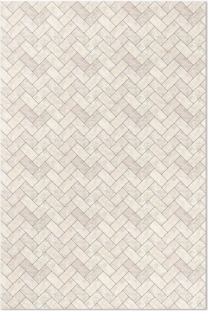 Pflastersteine mit Fischgrätenmuster – Vinylteppich – 60x90 cm – Indoor Teppich – Flur – Pflegeleicht – Modern