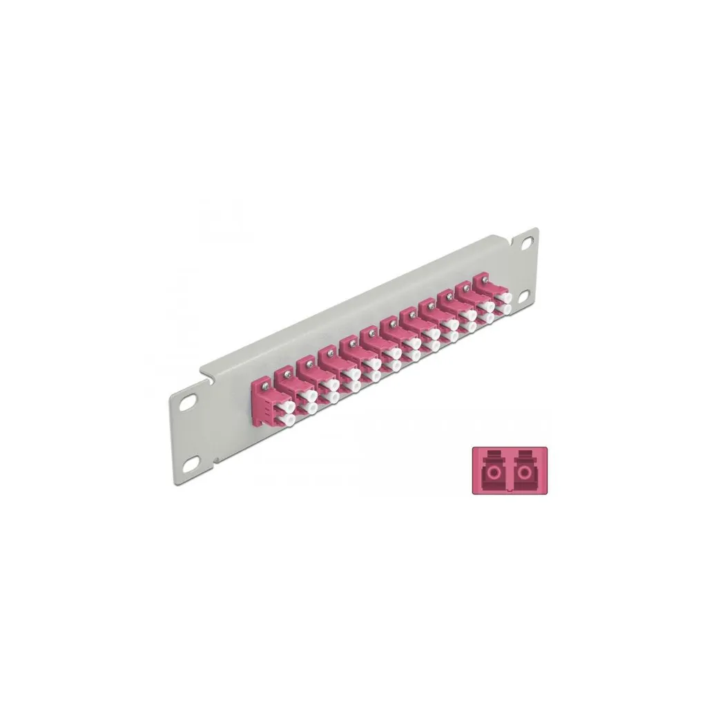 DELOCK 10" LWL Patchpanel 12 Port LC Duplex viol. 1 HE grau