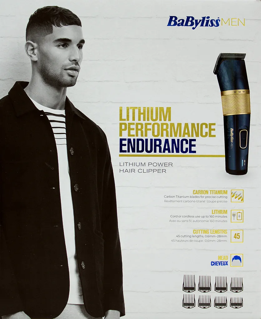 Babyliss Tondeuse E986E Performance Cheveux avec Lames en Carbone Titane - 19