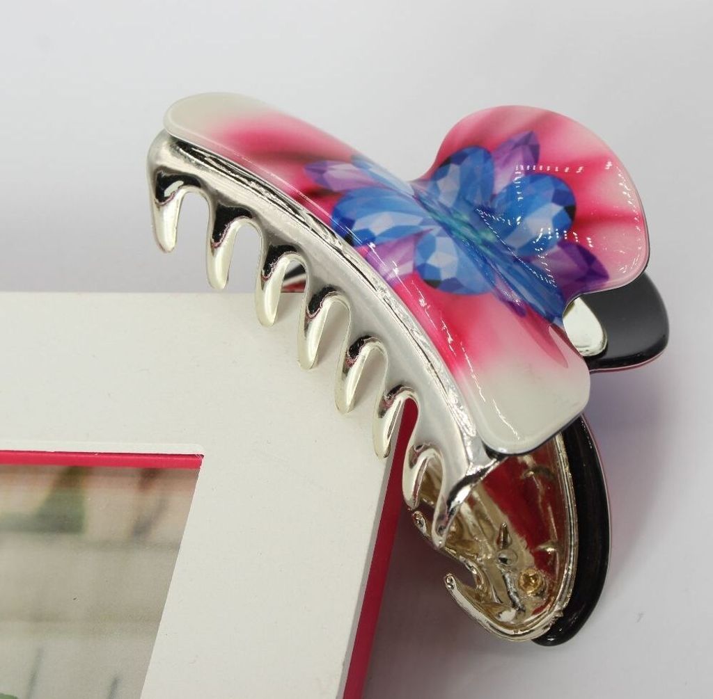 Haarklammer Haargreifer Haarclip Haarspange Pferdeschwanz Blüten Modell 5