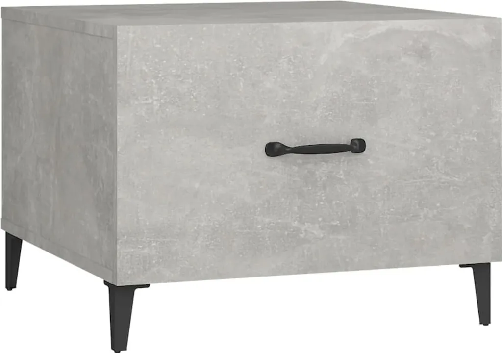 Petite table basse béton 50x50cm avec pieds métalliques gris anthracite
