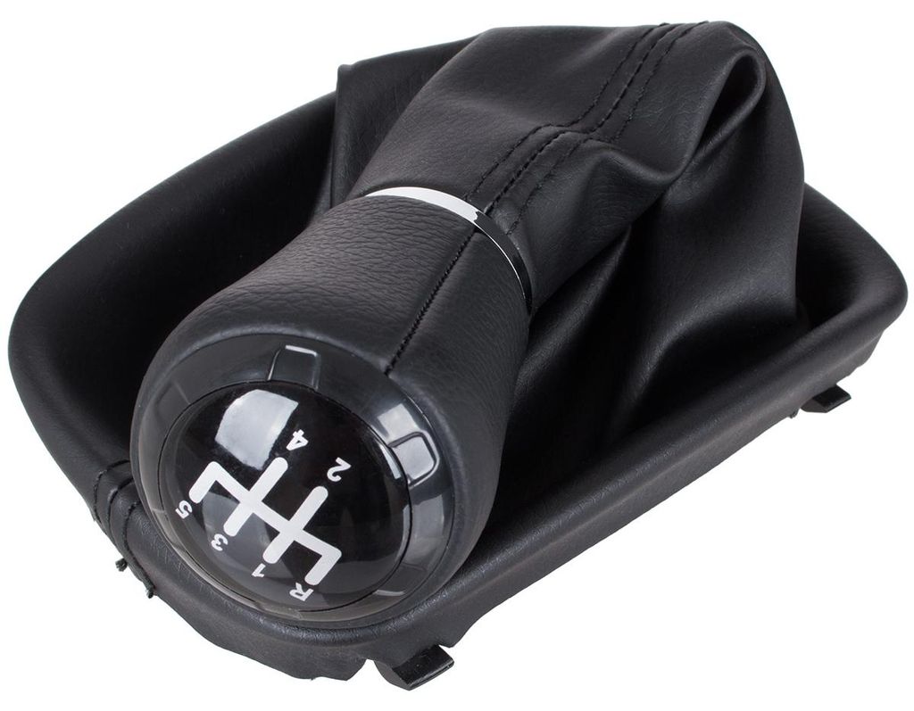 Audi A3 8L 96-03 Schaltknauf aus schwarzem Kunstleder, 5-Gang + Schaltmanschette mit Rahmen, 12 mm Loch