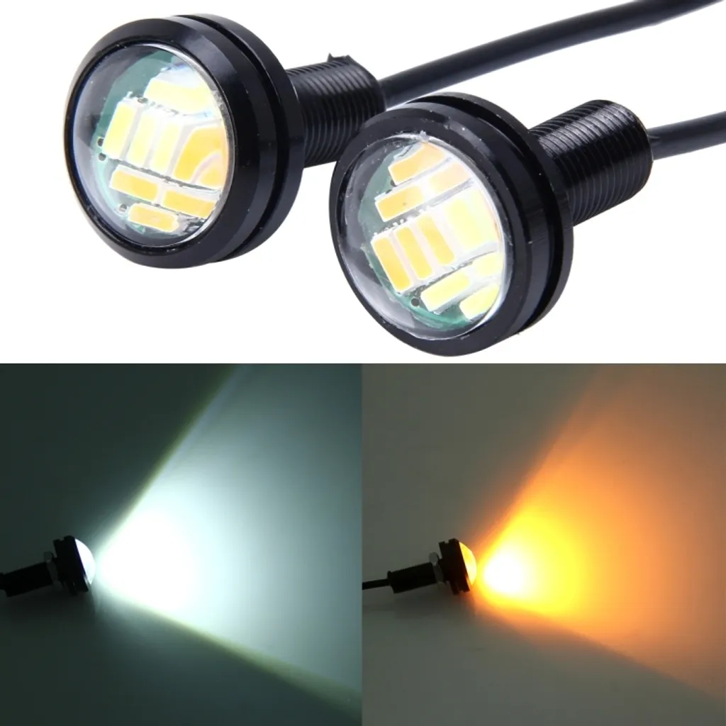 Kit 2 LED Eagle Eye Bicolore 12V 2W - Luci Svolta e DRL Bianco Giallo