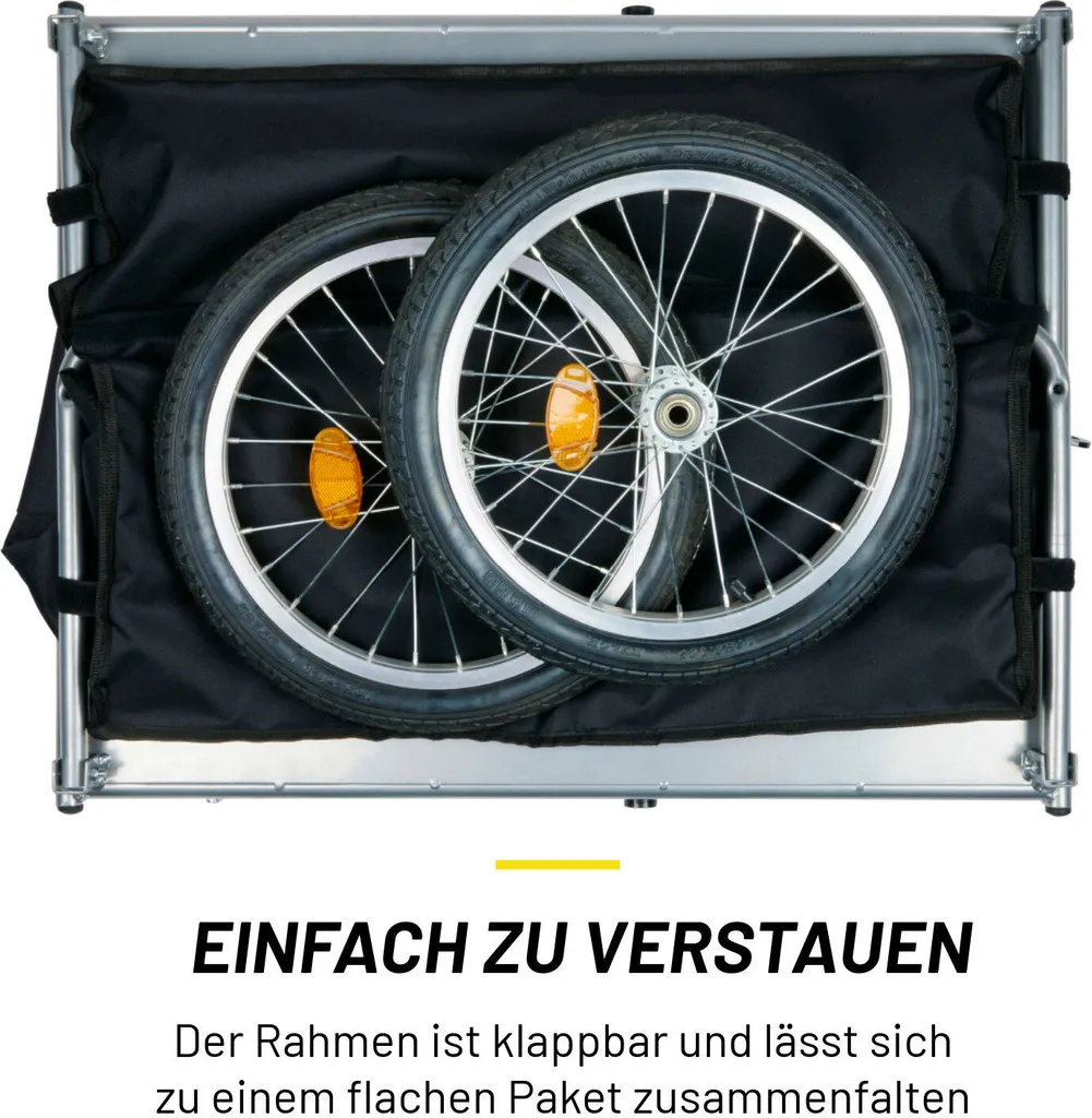 Remorque vélo cargo jaune avec bâche imperméable réglable Dunlop - 6