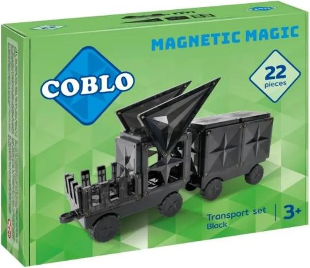 Construire des Véhicules Magnétiques Coblo Noir 22 Pièces pour Enfant