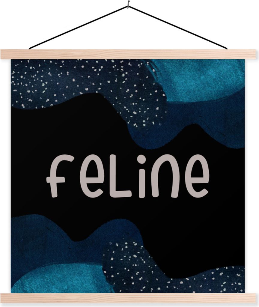 MuchoWow Textilposter Feline - Pastell - Mädchen 120x120 cm mit holzfarbenen Rahmen - Textil-Poster