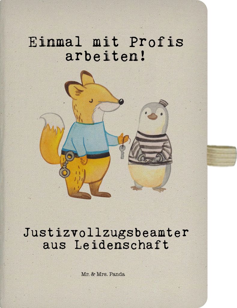 Mr. & Mrs. Panda notizbuch Justizvollzugsbeamter Leidenschaft - Transparent - Geschenk, Tagebuch, Journal, Kladde, Spruch, A4 Hardcover, Witzig, Sk...