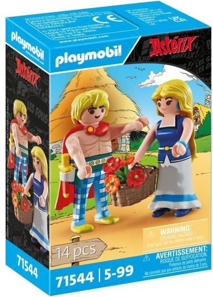 PLAYMOBIL Astérix Tragicomix und Falbala, 14 Teile, Figuren Set, Ab 5 Jahren
