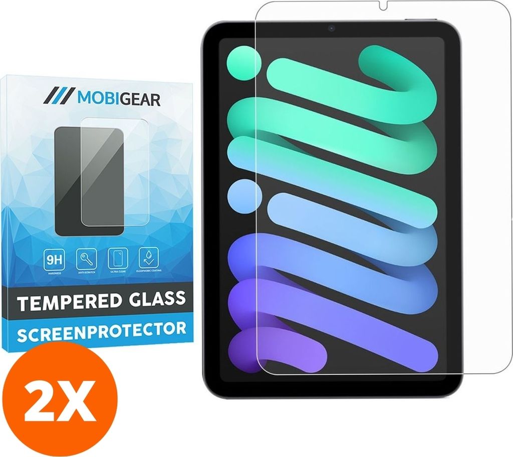 Mobigear iPad Mini 6 (2021) Panzerglas Gehärtetes Glas Displayschutz - Hüllenfreundlich (2er Pack)