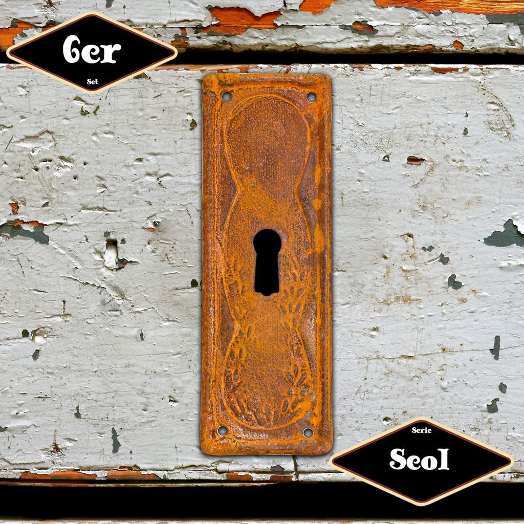 Schlüsselplatte,Serie "Seol",6er Pack | Eisen rostig | H9,6xB3,2cm
