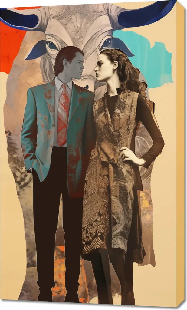 Tableau Décoratif Dialogue entre les cultures - Toile Murale 60x100 cm