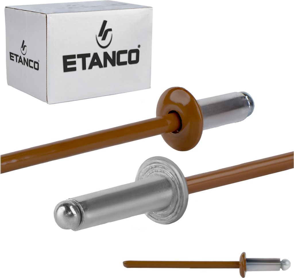 Aluminium offene Nieten 3,2x8mm RAL8003 Produktbild 