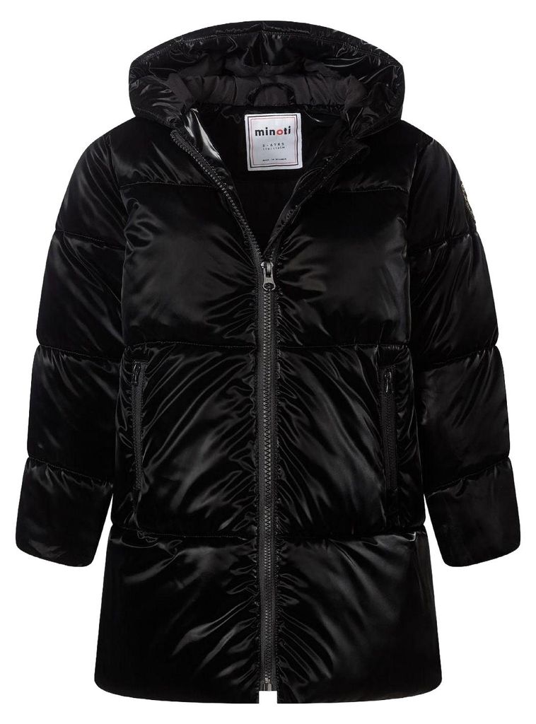 Minoti - Steppjacke für Mädchen, Midi-Länge MN447 (122) (Schwarz)