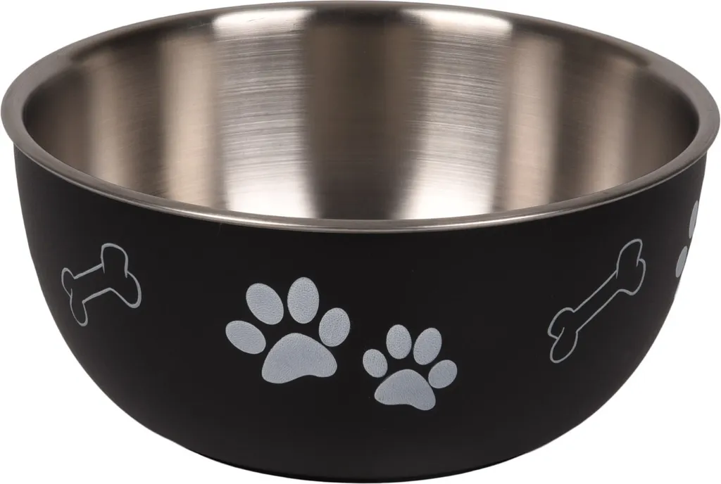 Cestino con coperchio kena nero xl 19 cm 1700 ml cane