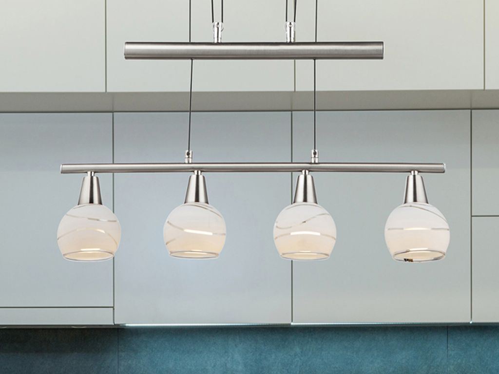 Globo Lighting Hängeleuchte Metall Nickel matt, 4x E14 LED Produktbild 